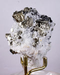 7.2cms PYRITE CUBIC QUARTZ CALCITE PERU SHINY CRYSTALS MINERAL COLLECTOR MB23