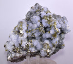 14cm BLUE DOLOMITE SELLAITE CRYSTALS CHALCOPYRITE QUARTZ CALCITE PERU GB35