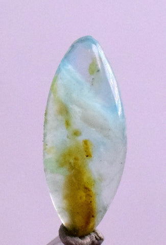 1ct GEM BLUE OPAL SCENIC CABOCHON PERU SEASCAPE PENDANT JEWELRY DENDRITES  BB150