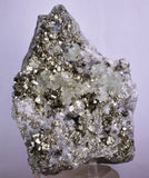 16cms PYRITE CUBIC QUARTZ FLUORITE PERU SHINY CRYSTALS MINERAL MB128