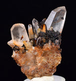 4.7cms HEMATOID JAPAN LAW QUARTZ  GOETHITE MINERAL SPECIMEN PERU QB114