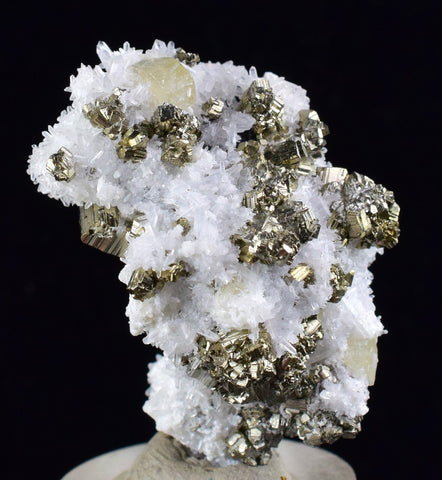 3.8cms APATITE QUARTZ PYRITE DICKITE SCHEELITE ? PERU HUANZALA AB79