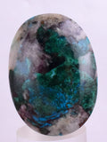 114carats  BLUE CHRYSOCOLLA QUARTZ MALACHITE PERU SCENIC CABOCHON PENDANT BB79