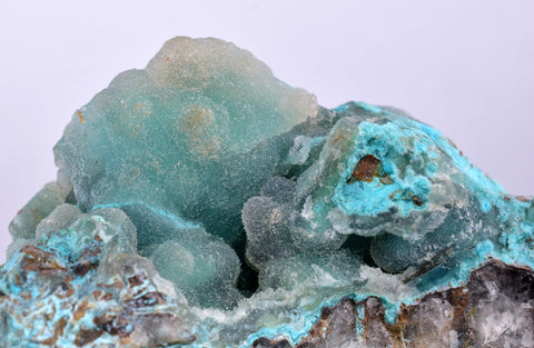 7.4cms DRUZY CHRYSOCOLLA QUARTZ PERU COPPER MINERAL SPECIMEN COLLECTOR DB70