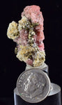 3.3cms RHODOCHROSITE FLUORITE PYRITE CRYSTAL RHOMBOHEDRAL SUPER MINIATURE RB295