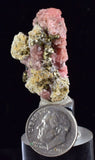 3.3cms RHODOCHROSITE FLUORITE PYRITE CRYSTAL RHOMBOHEDRAL SUPER MINIATURE RB295
