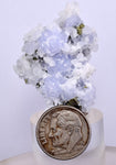 3.8cm  BLUE DOLOMITE SELLAITE CRYSTALS CHALCOPYRITE QUARTZ CALCITE PERU GB34
