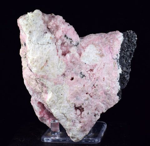 10cms RHODOCHROSITE QUARTZ CALCITE CRYSTALS JORDANITE (?) GALENA PERU RB662