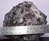15.5cms GEOCRONITE GREEN FLUORITE  CRYSTAL GALENA PERU MILPO PERU SHINY KB22