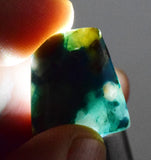 14 Carats  BLUE CHRYSOCOLLA QUARTZ MALACHITE PERU SCENIC CABOCHON PENDANT BB89