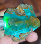 40grs GEM SILICA CHRYSOCOLLA LILY MINE PERU CHALCEDONY QUARTZ BLUE ROUGH SB137