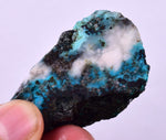 26grs GEM SILICA CHRYSOCOLLA SCENIC PERU CHALCEDONY COPPER MINERALS ROUGH SB189