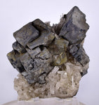 8.2cms GALENA QUARTZ PYRITE CRYSTAL CUBIC PERU MINERAL SPECIMEN  GB16