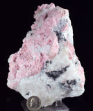 13cms RHODOCHROSITE ROSETTE PYRITE CRYSTALS PERU MINERAL SPECIMEN RB581