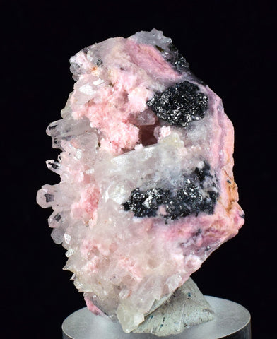 3.8cms RHODOCHROSITE QUARTZ GALENA PERU PINK CRYSTALS MINERAL RB198