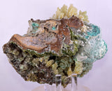 13cm STALACTITE SELENITE CALCITE DRUZY CHRYSOCOLLA MALACHITE LILY MINE PERU DB97