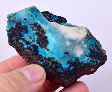 61grs GEM SILICA CHRYSOCOLLA SCENIC PERU CHALCEDONY COPPER MINERALS ROUGH SB187