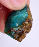 8.6grs GEM SILICA CHRYSOCOLLA LILY MINE PERU CHALCEDONY QUARTZ BLUE ROUGH SB144