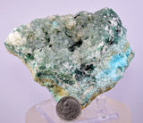 10.3cms ATACAMITE CALCITE DRUZY CHRYSOCOLLA MALACHITE LILY MINE PERU AB249