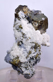 6.1cm  BLUE DOLOMITE SELLAITE CRYSTALS CHALCOPYRITE QUARTZ CALCITE PERU GB28