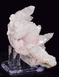 7.2cms RHODOCHROSITE ROSETTE QUARTZ PERU PINK CRYSTALS NEEDLES MINERAL RBZ462