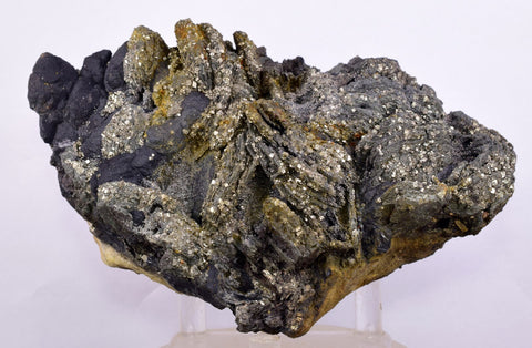 13.2cms PYRRHOTITE MARCASITE PYRITE PERU SHINY CRYSTALS MINERAL SPECIMEN MB137