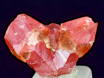1.8cms TWIN SCEPTER RHODOCHROSITE CRYSTALS PERU UCHUCHACCUA MINE RB479