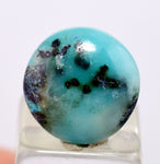 3carats GEM SILICA CHRYSOCOLLA CABOCHON CHALCEDONY PERU SCENIC BB208
