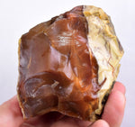 9cms GOLDEN AGATE CHALCEDONY ? BANDED ROUGH CHOCOLATE TRANSLUCENT PERU AB220