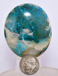 165carats  BLUE CHRYSOCOLLA QUARTZ MALACHITE PERU SCENIC CABOCHON PENDANT BB302