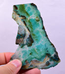 67grs GEM SILICA CHRYSOCOLLA SLAB LILY MINE PERU CHALCEDONY QUARTZ ROUGH SB192