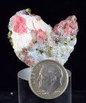 3.2cms RHODOCHROSITE QUARTZ PYRITE CHINA CRYSTAL RHOMBOHEDRAL MINIATURE RB660