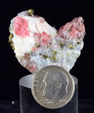 3.2cms RHODOCHROSITE QUARTZ PYRITE CHINA CRYSTAL RHOMBOHEDRAL MINIATURE RB660