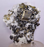 10.5cms GEM PYRITE APATITE SCHEELITE (?) SPHALERITE QUARTZ PERU CRYSTALS MB129
