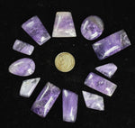 LOT 12 AMETHYST CABOCHONS QUARTZ  BOLIVIA JEWELRY PENDANT BB328