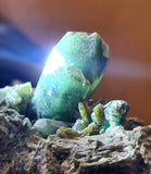19cms EPIDOTE QUARTZ CRYSTALS PERU CLUSTER COLLECTOR GREEN COLOR MINERAL CB92