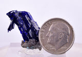 2.3cm GEM AZURITE CRYSTALS TSUMEB NAMIBIA ON MATRIX ROYAL BLUE SHARP SHINY UB239