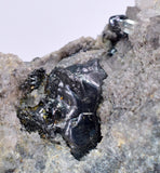 6.1cms ACANTHITE QUARTZ PYRARGYRITE CHALCOPYRITE CRYSTALS MINERAL PERU HB181