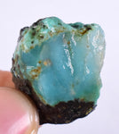 9.3grs GEM SILICA CHRYSOCOLLA  PERU CHALCEDONY QUARTZ BLUE ROUGH FACET SB64