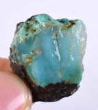 9.3grs GEM SILICA CHRYSOCOLLA  PERU CHALCEDONY QUARTZ BLUE ROUGH FACET SB64