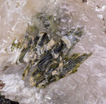 20cms CALCITE WITH QUARTZ EPIDOTE CRYSTALS PERU SHINY MINERAL SPECIMEN GB41