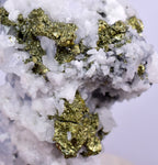 3.8cm  BLUE DOLOMITE SELLAITE CRYSTALS CHALCOPYRITE QUARTZ CALCITE PERU GB34