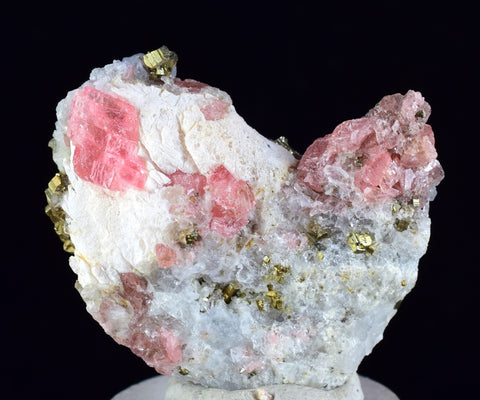 3.2cms RHODOCHROSITE QUARTZ PYRITE CHINA CRYSTAL RHOMBOHEDRAL MINIATURE RB660
