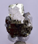 3.3cm  BLUE DOLOMITE SELLAITE CRYSTALS CHALCOPYRITE QUARTZ CALCITE PERU GB32