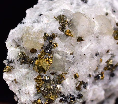 3.8cms APATITE QUARTZ PYRITE CRYSTALS DICKITE PERU HUANZALA AB230