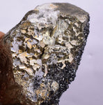 6.9cms PYRITE CUBIC QUARTZ TETRAHEDRITE PERU CRYSTAL MINERAL COLLECTOR MB31