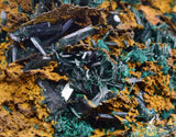 8.4cms ATACAMITE QUARTZ CRYSTALS LIMONITE  LILY MINE PERU MINERAL SPECIMEN AB185