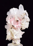 3.9cms RHODOCHROSITE QUARTZ PERU PINK CRYSTALS MINERAL RB257