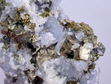 6.1cm  BLUE DOLOMITE SELLAITE CRYSTALS CHALCOPYRITE QUARTZ CALCITE PERU GB30