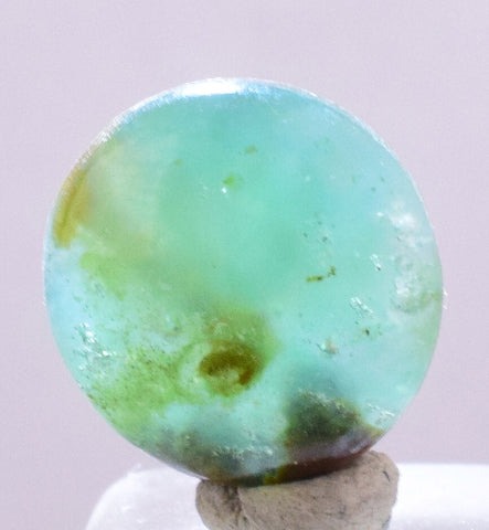 2.5carats GEM SILICA CHRYSOCOLLA CABOCHON CHALCEDONY LILY MINE PERU SCENIC BB240
